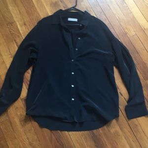 Everlane silk button up shirt